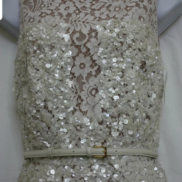 ELIE SAAB Ivory SEQUINED COCKTAIL DRESS - Picture 3 of 7